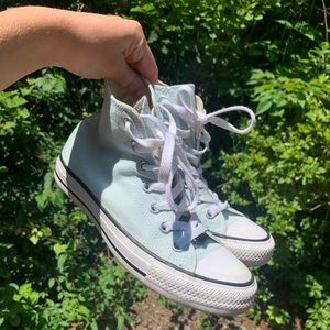 Light Blue High Top Converse